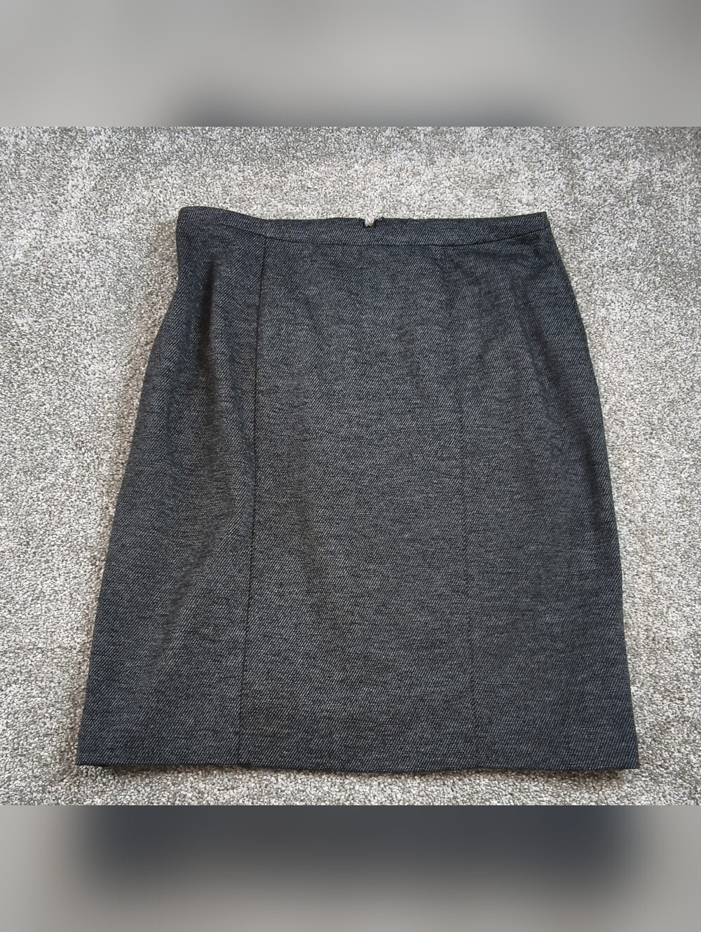 Coldwater Creek Pickstitch Ponte Pencil Skirt Sz 8 Gray Lined Knee Length Zip